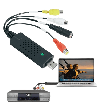 VHS to Digital Converter with Playback & Capture