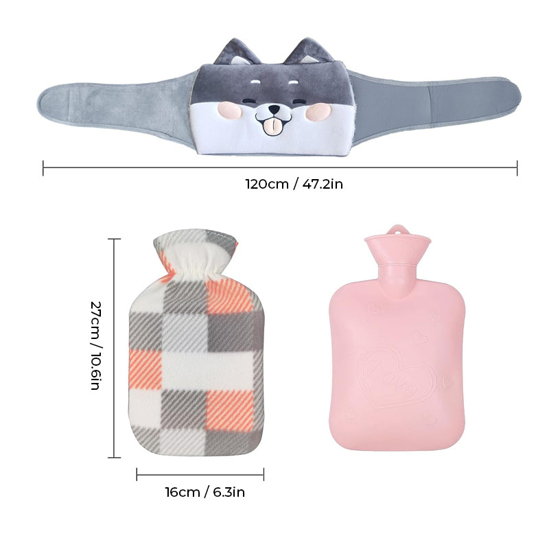 Plush Hot Water Bottle Belt for Comfort