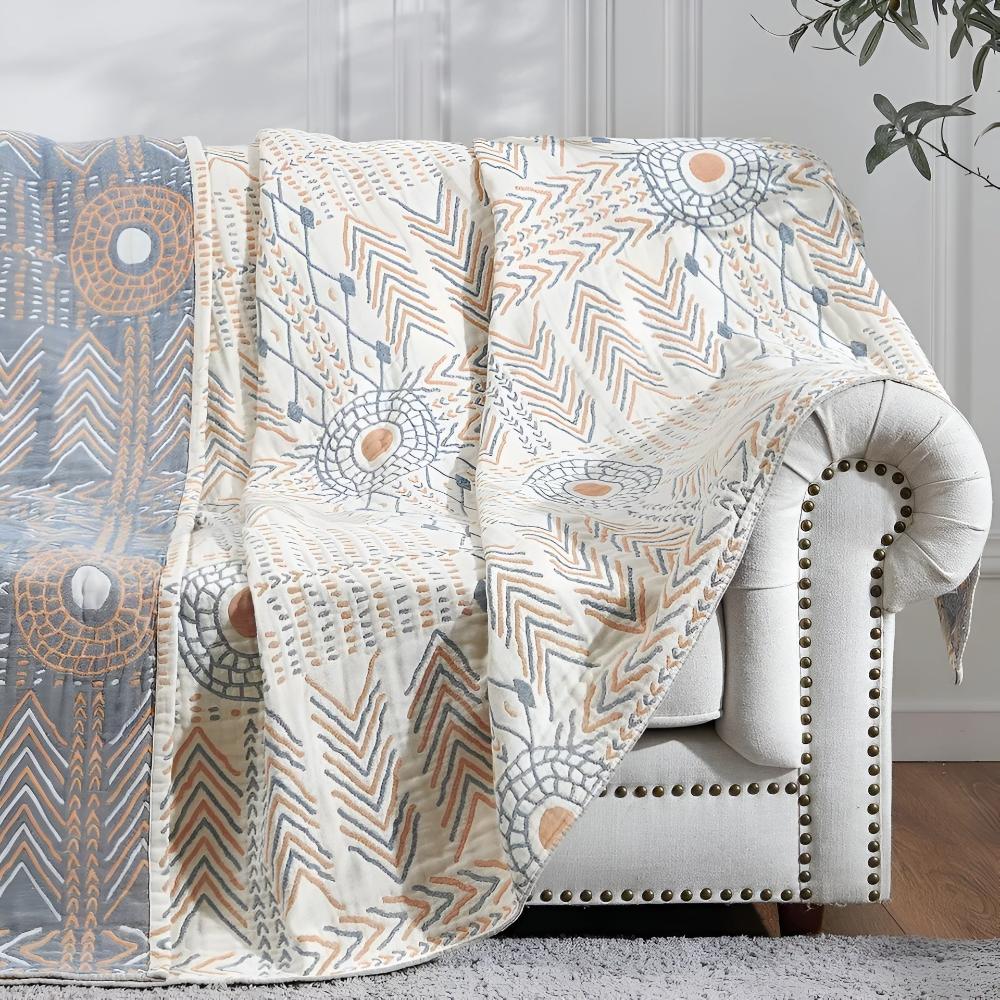 Cozy Reversible Cotton Throw Blanket
