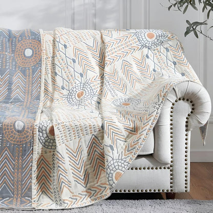 Cozy Reversible Cotton Throw Blanket