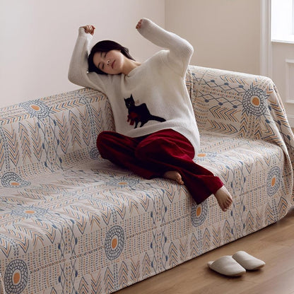 Cozy Reversible Cotton Throw Blanket