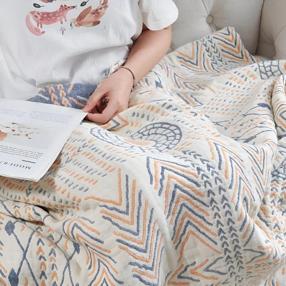 Cozy Reversible Cotton Throw Blanket