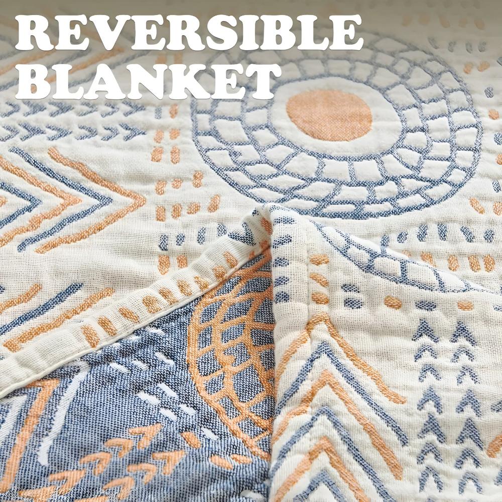 Cozy Reversible Cotton Throw Blanket