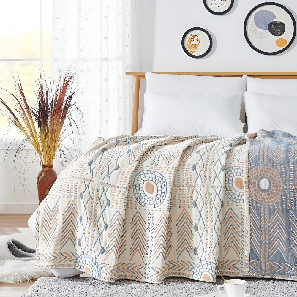 Cozy Reversible Cotton Throw Blanket