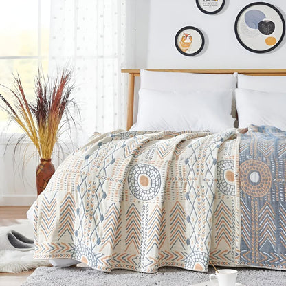 Cozy Reversible Cotton Throw Blanket