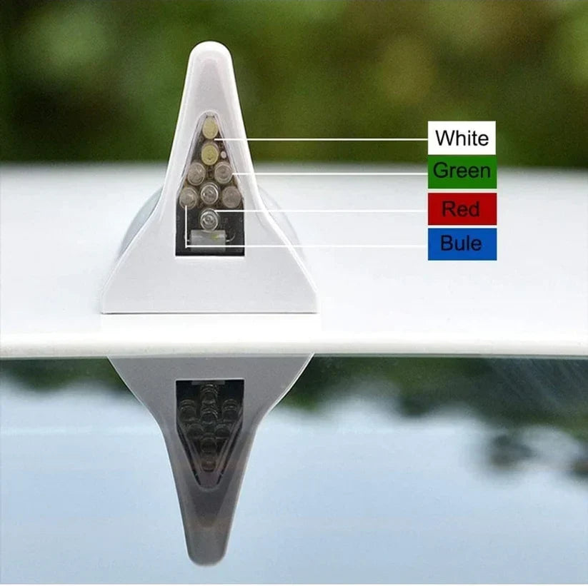 Solar Shark Fin LED Antenna – Flashing Safety Warning Light for Any Vehicle
