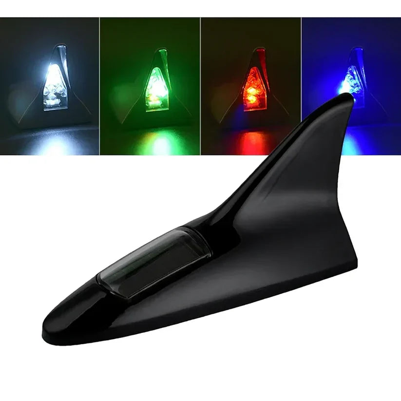 Solar Shark Fin LED Antenna – Flashing Safety Warning Light for Any Vehicle