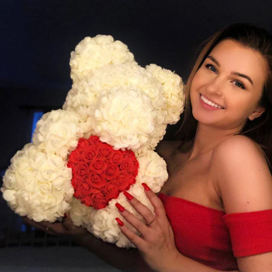 RosaBear | A handcrafted rose teddy for enduring affection