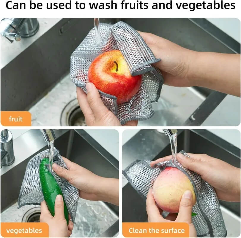 ScrubMaster - Multifunctional Dish Cloth Made of Steel Wire, Reusable & Effective