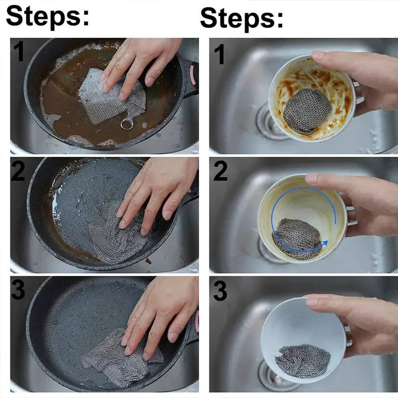 ScrubMaster - Multifunctional Dish Cloth Made of Steel Wire, Reusable & Effective