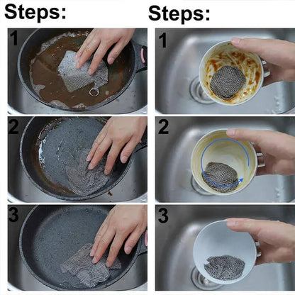 ScrubMaster - Multifunctional Dish Cloth Made of Steel Wire, Reusable & Effective