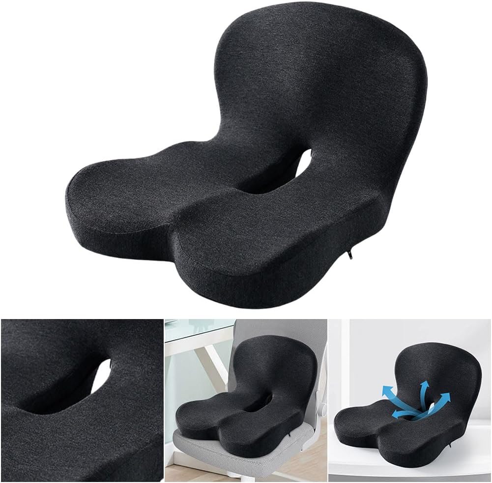 Seat Cushion with Lumbar Support – Memory Foam Office & Car
