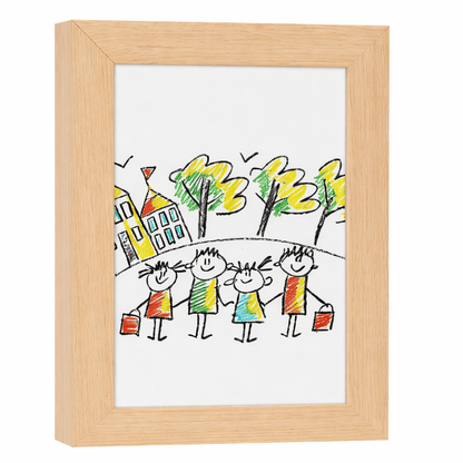 SKETCHBOX – Display frame in wood look with built-in storage space