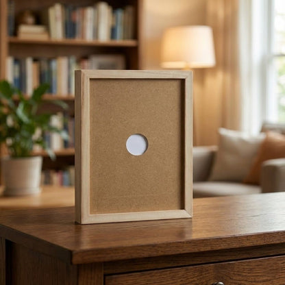 SKETCHBOX – Display frame in wood look with built-in storage space