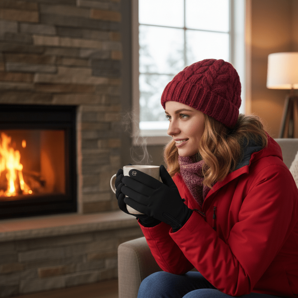 SNOWPROTECT – Insulated heating gloves for snow, rain & wind with touchscreen function