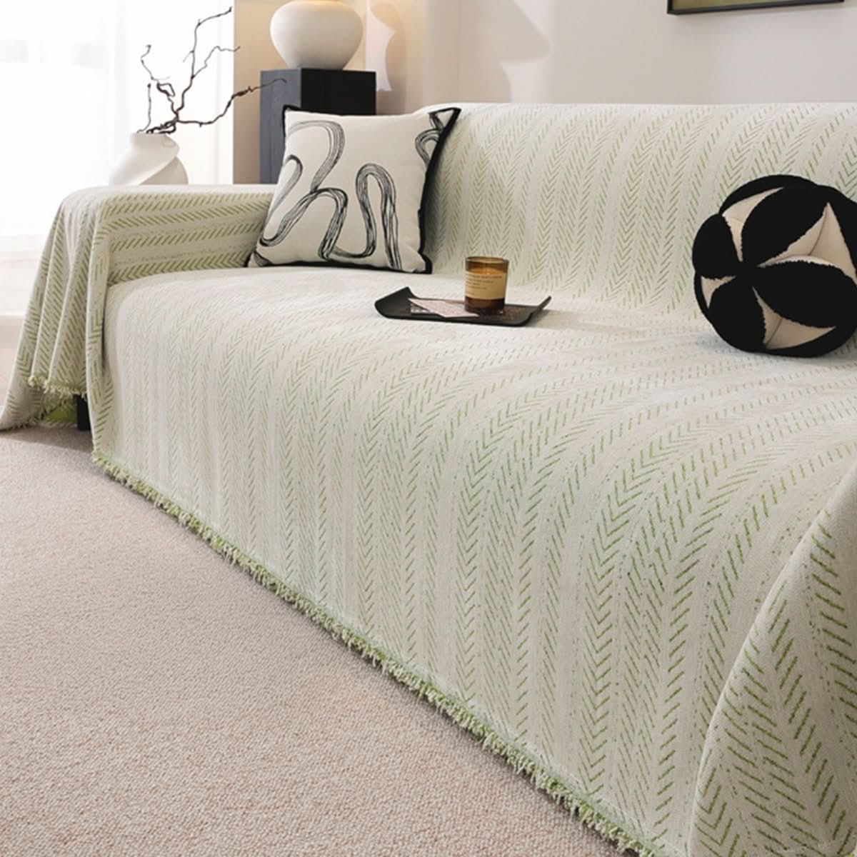 SNUGGLETEXTILE – Chenille Sofa Cover: Scratch-Resistant & Washable