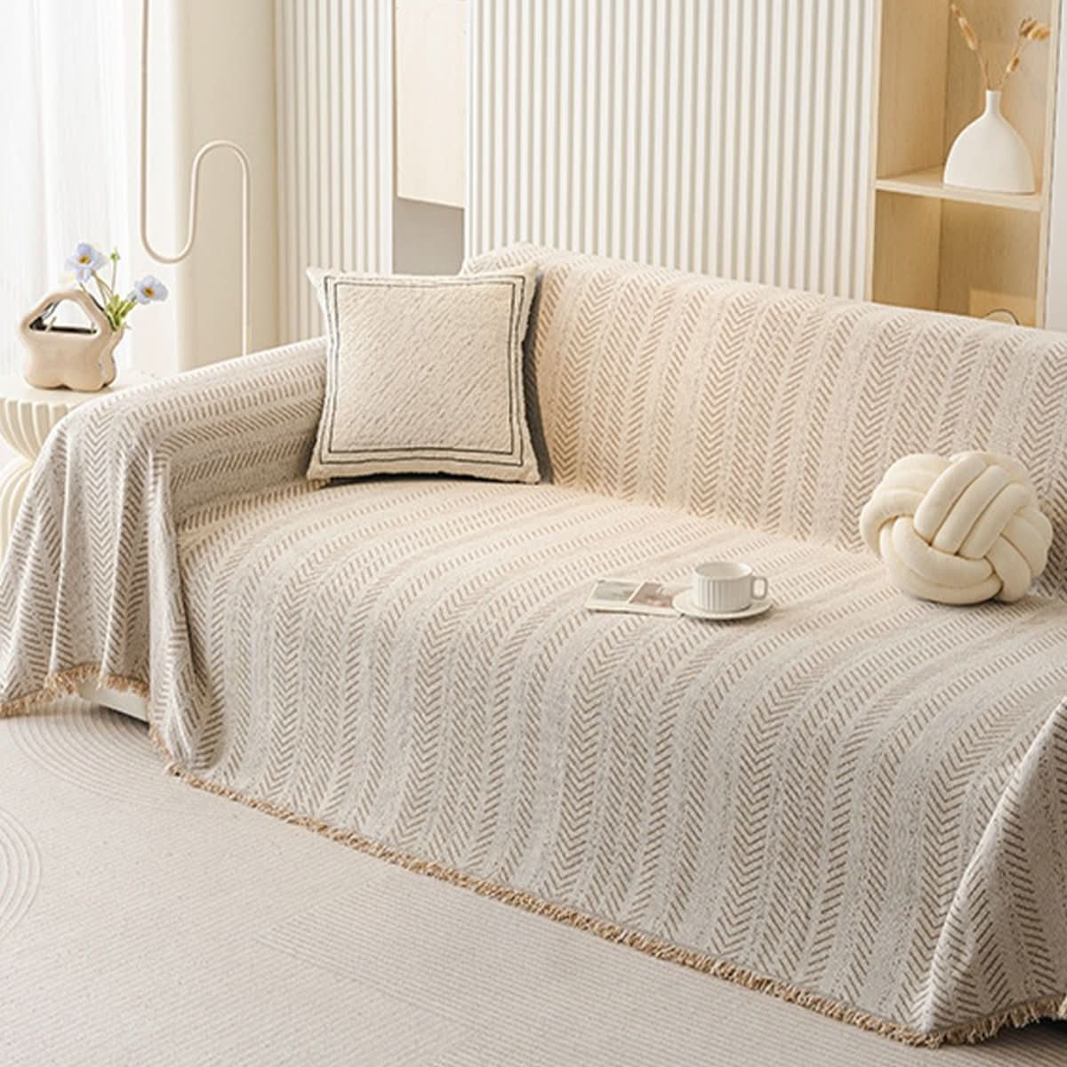 SNUGGLETEXTILE – Chenille Sofa Cover: Scratch-Resistant & Washable