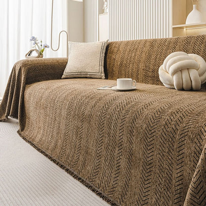 SNUGGLETEXTILE – Chenille Sofa Cover: Scratch-Resistant & Washable