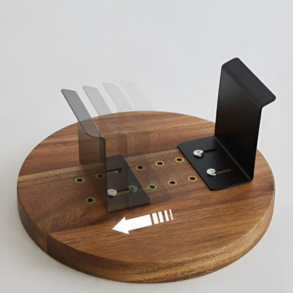 Wooden Sofa Armrest Tray with Walnut Finish