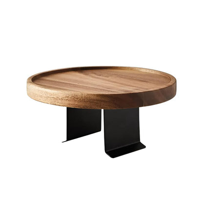 Wooden Sofa Armrest Tray with Walnut Finish