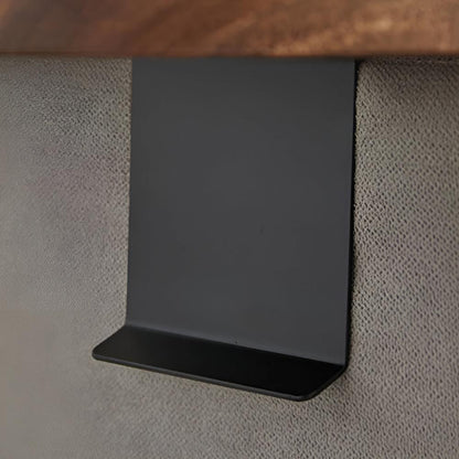 Wooden Sofa Armrest Tray with Walnut Finish