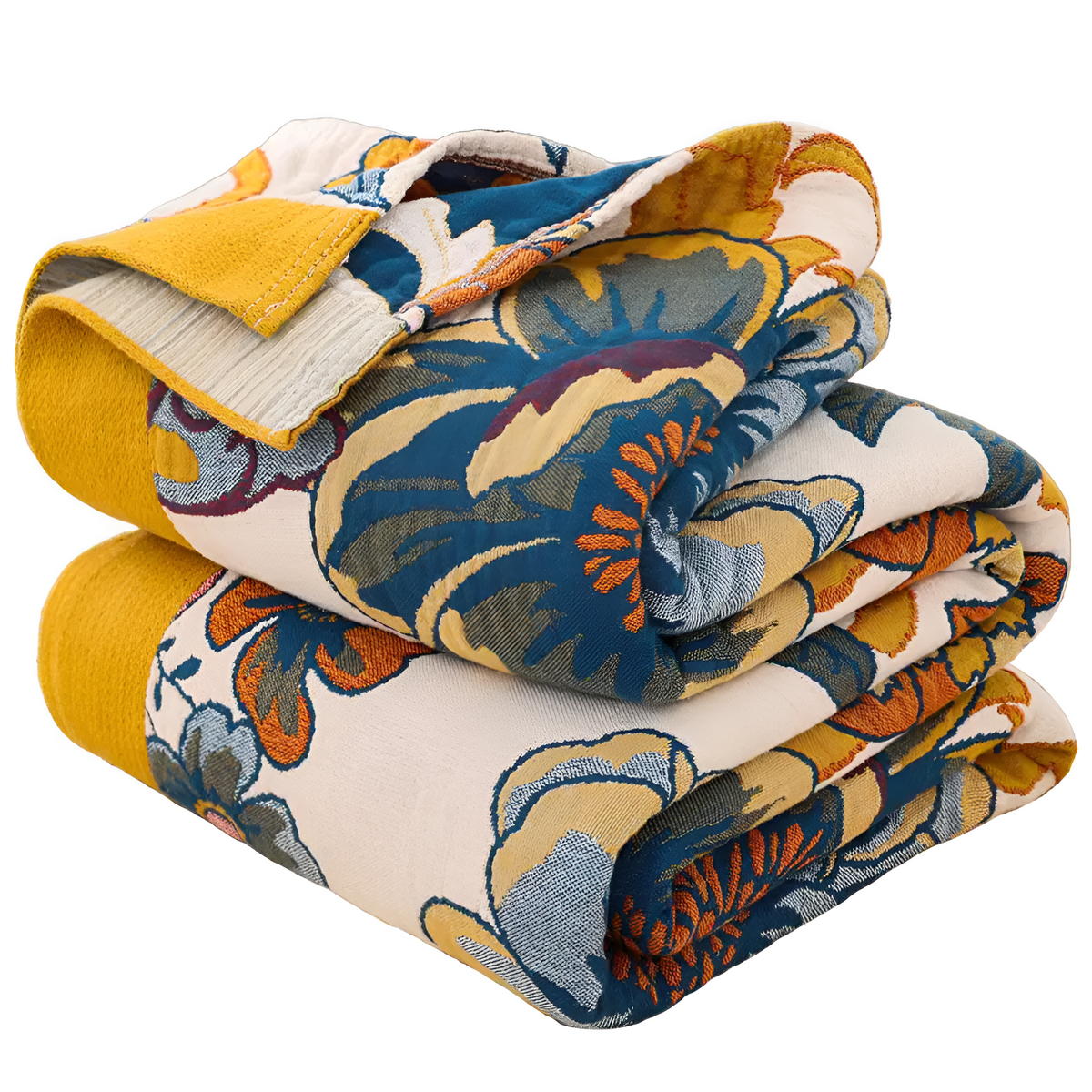 Cozy Reversible Botanical Throw Blanket