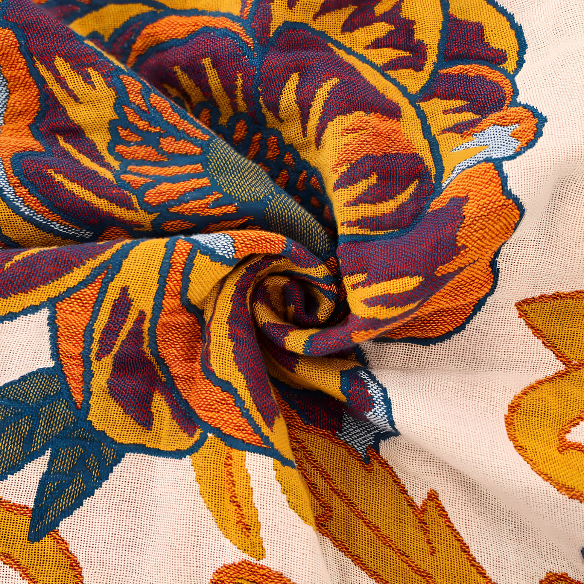 Cozy Reversible Botanical Throw Blanket