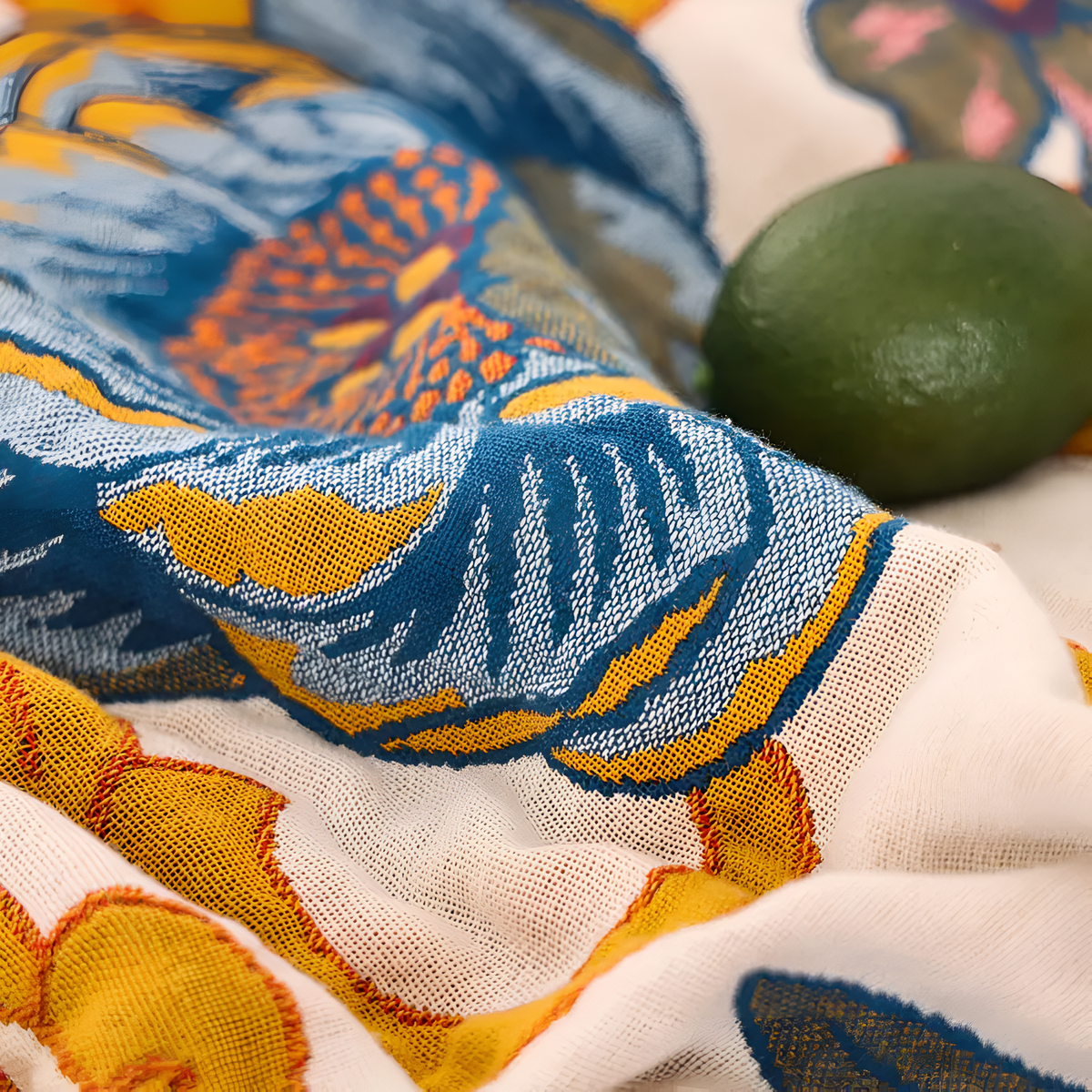 Cozy Reversible Botanical Throw Blanket