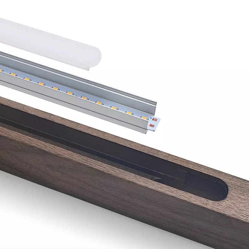 Adjustable Wood LED Bar Pendant for Dining Rooms