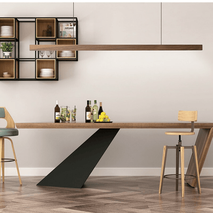 Adjustable Wood LED Bar Pendant for Dining Rooms