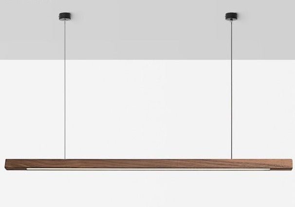 Adjustable Wood LED Bar Pendant for Dining Rooms