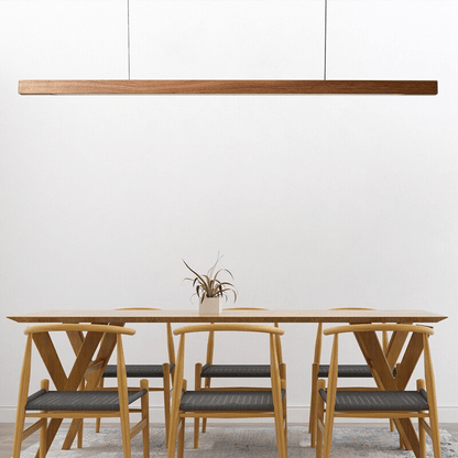 Adjustable Wood LED Bar Pendant for Dining Rooms