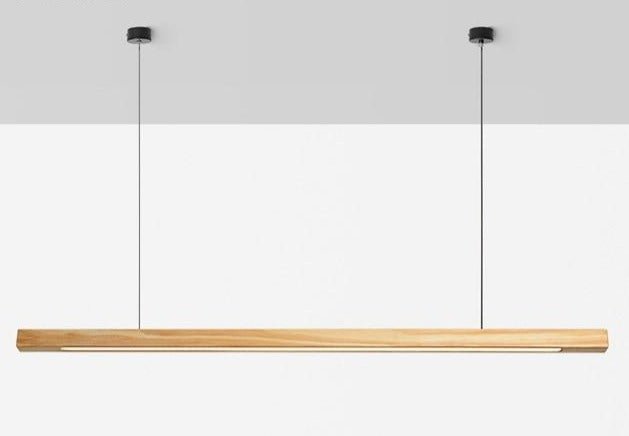 Adjustable Wood LED Bar Pendant for Dining Rooms