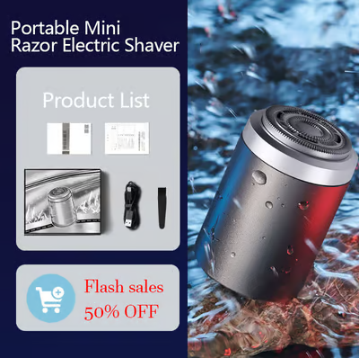 LAST DAY 57%OFFSmart Mini Electric Shaver – LED Display, Waterproof & Portable