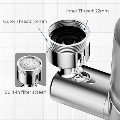 720° Rotating Faucet Filter Nozzle Set – Clean Water & Perfect Spray in One!