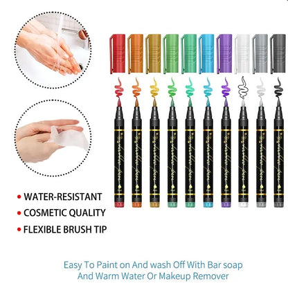 Festivel Hot SALE 60% OFF - 10 Colors Temporary Tattoo Markers Set