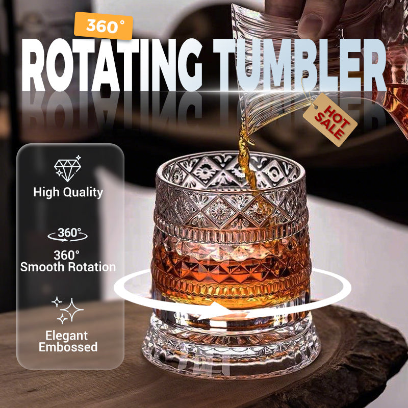 New Year Hot Sale 49% OFF360° Rotating Whiskey Glass Tumbler