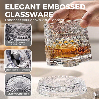 New Year Hot Sale 49% OFF360° Rotating Whiskey Glass Tumbler