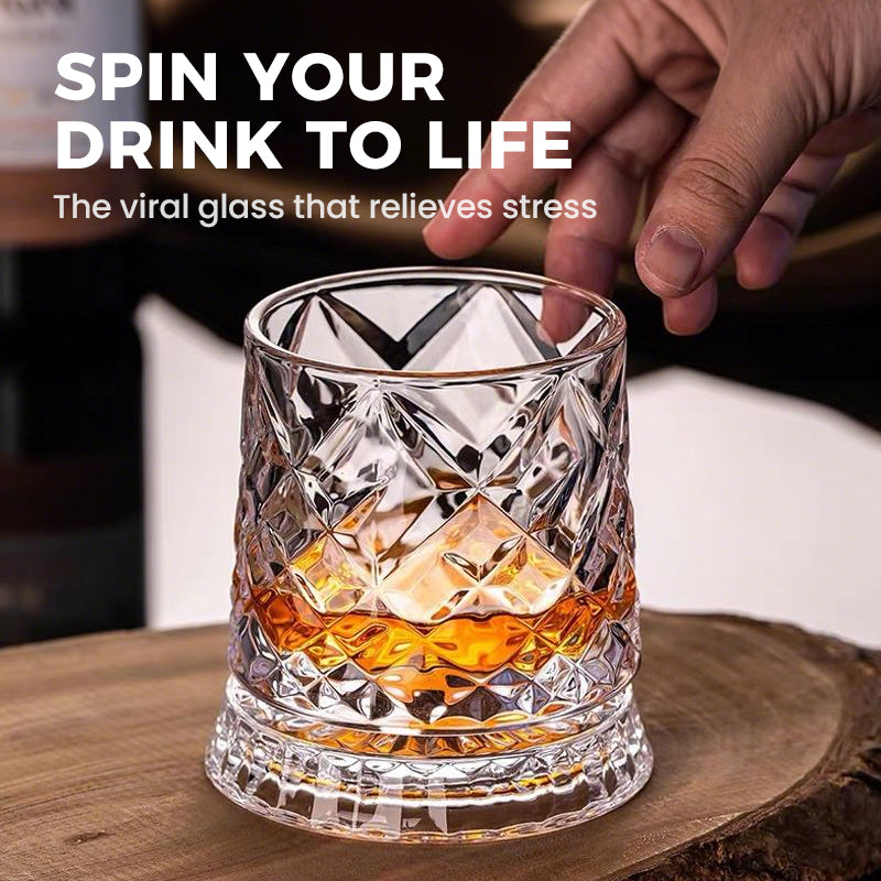 New Year Hot Sale 49% OFF360° Rotating Whiskey Glass Tumbler
