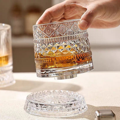 New Year Hot Sale 49% OFF360° Rotating Whiskey Glass Tumbler