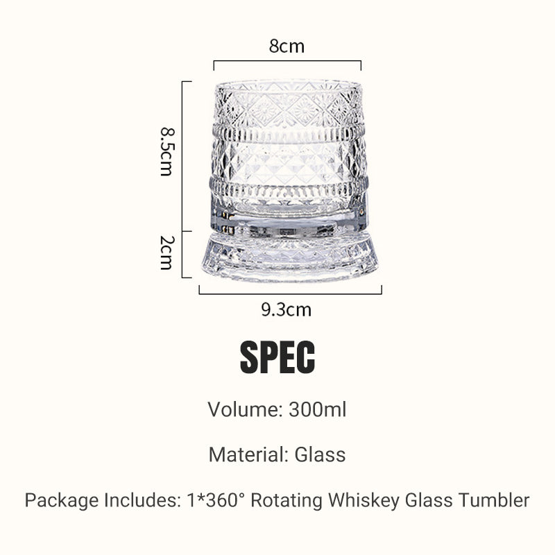 New Year Hot Sale 49% OFF360° Rotating Whiskey Glass Tumbler