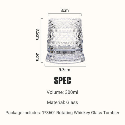 New Year Hot Sale 49% OFF360° Rotating Whiskey Glass Tumbler