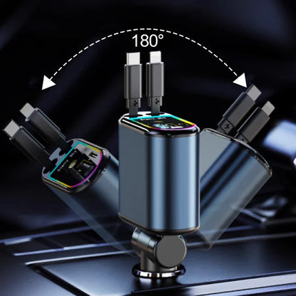 Starlight Car Charger Retractable Design, Fast Charge & Tangle-Free