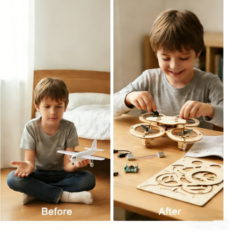 HOT SALE 50%OFF DIY Wooden Drone Building Kit