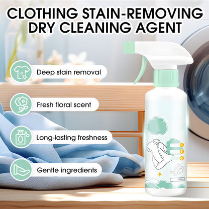Professional Clothing Dry-Cleaning Agent - Instantly Refresh Suits, Remove Odors & Wrinkles, No Water or Machine Needed.