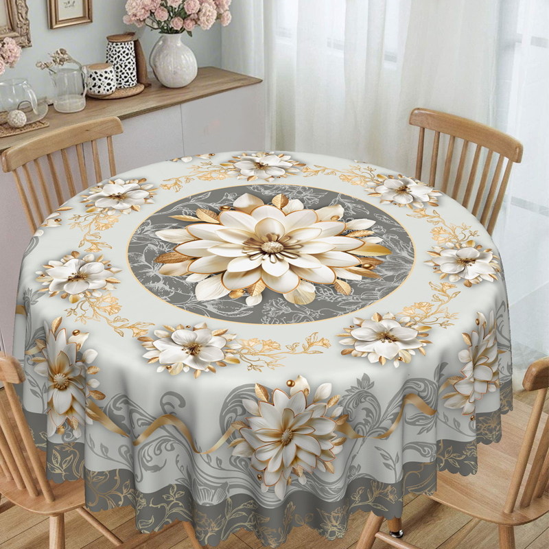 Limited-time 50% offElegant Waterproof Embossed Floral Tablecloth