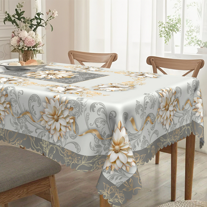 Limited-time 50% offElegant Waterproof Embossed Floral Tablecloth