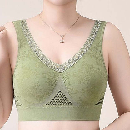 High-Support Seamless Wireless Lace Bra – Comfort & Natural Lift