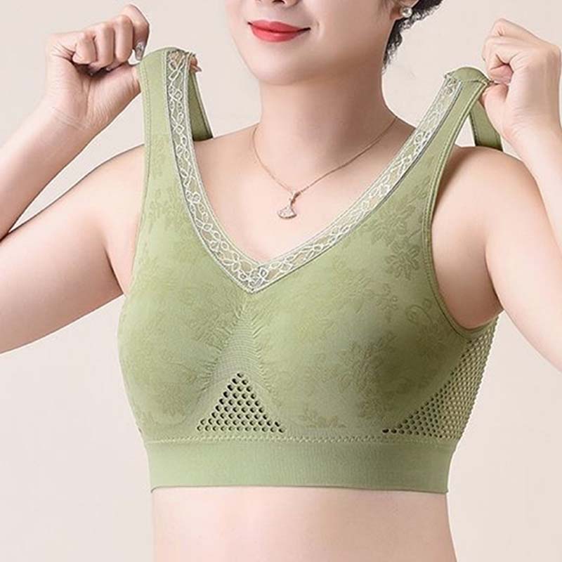 High-Support Seamless Wireless Lace Bra – Comfort & Natural Lift