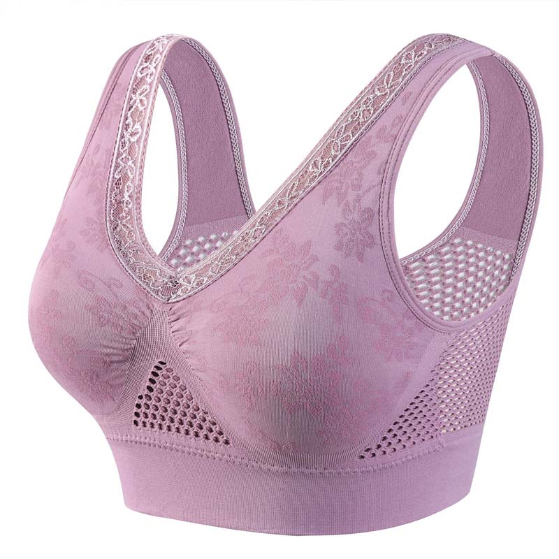 High-Support Seamless Wireless Lace Bra – Comfort & Natural Lift